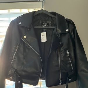 Brand new black leather jacket